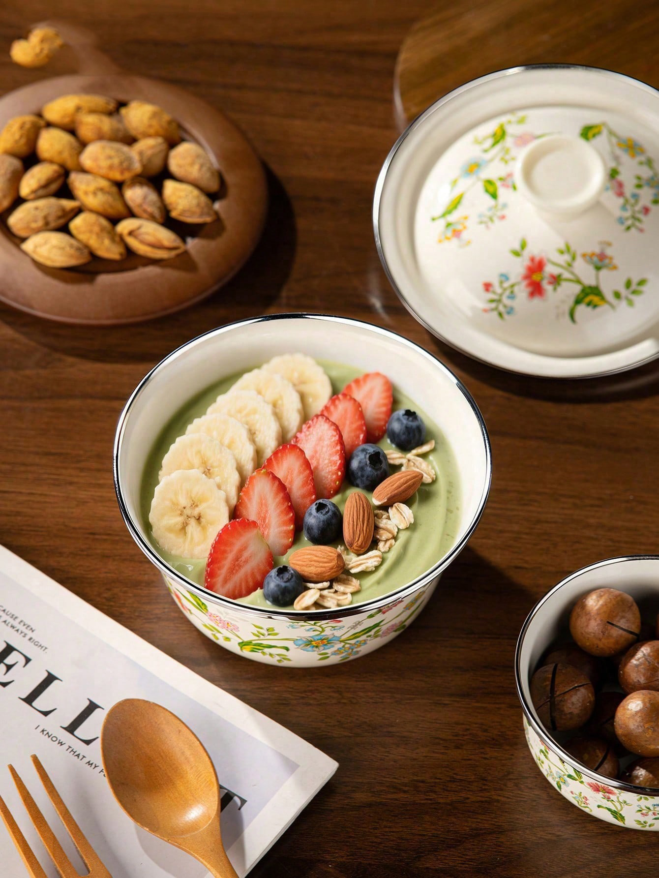 1pc Enamel-patterned rice bowl - Dim Sum Basket ulasan dan harga