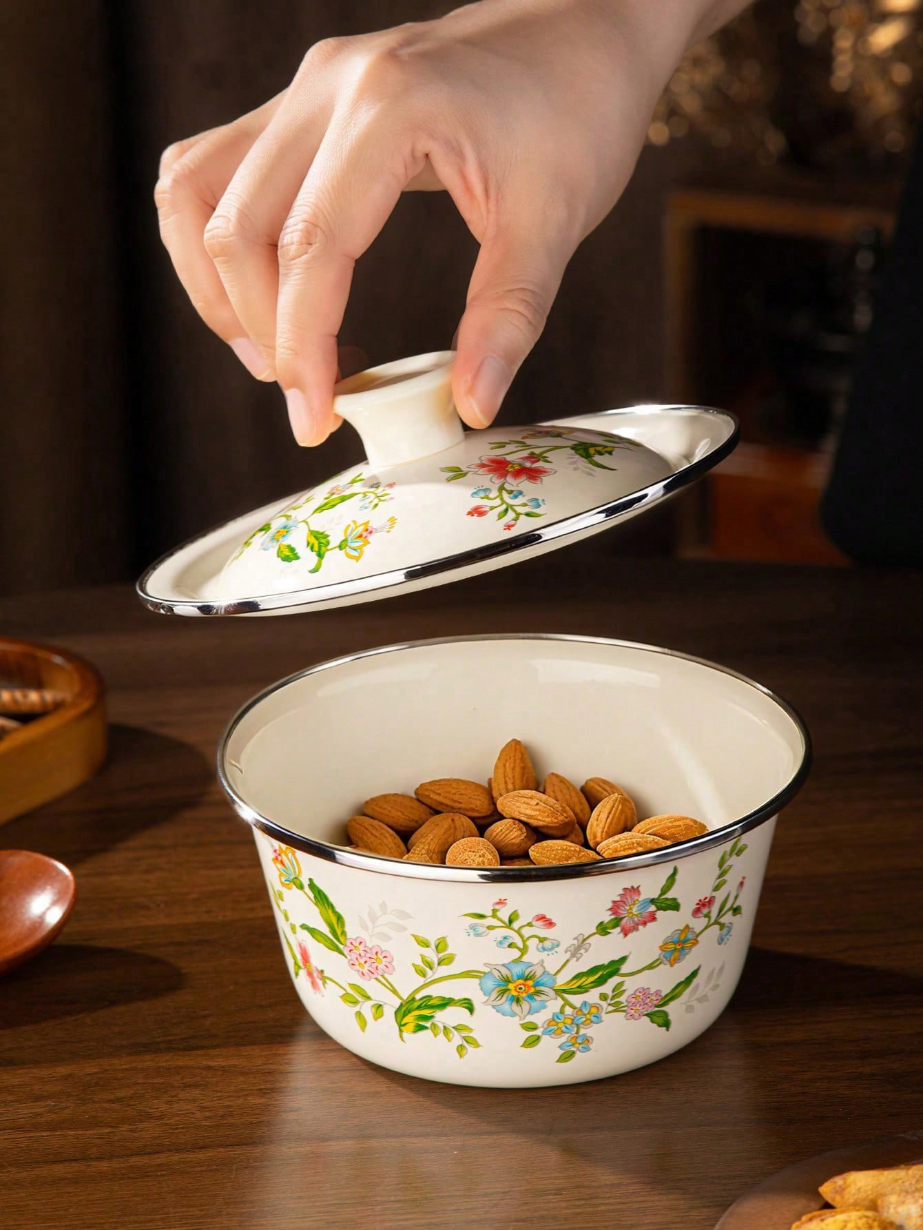 1pc Enamel-patterned rice bowl - Dim Sum Basket ulasan dan harga
