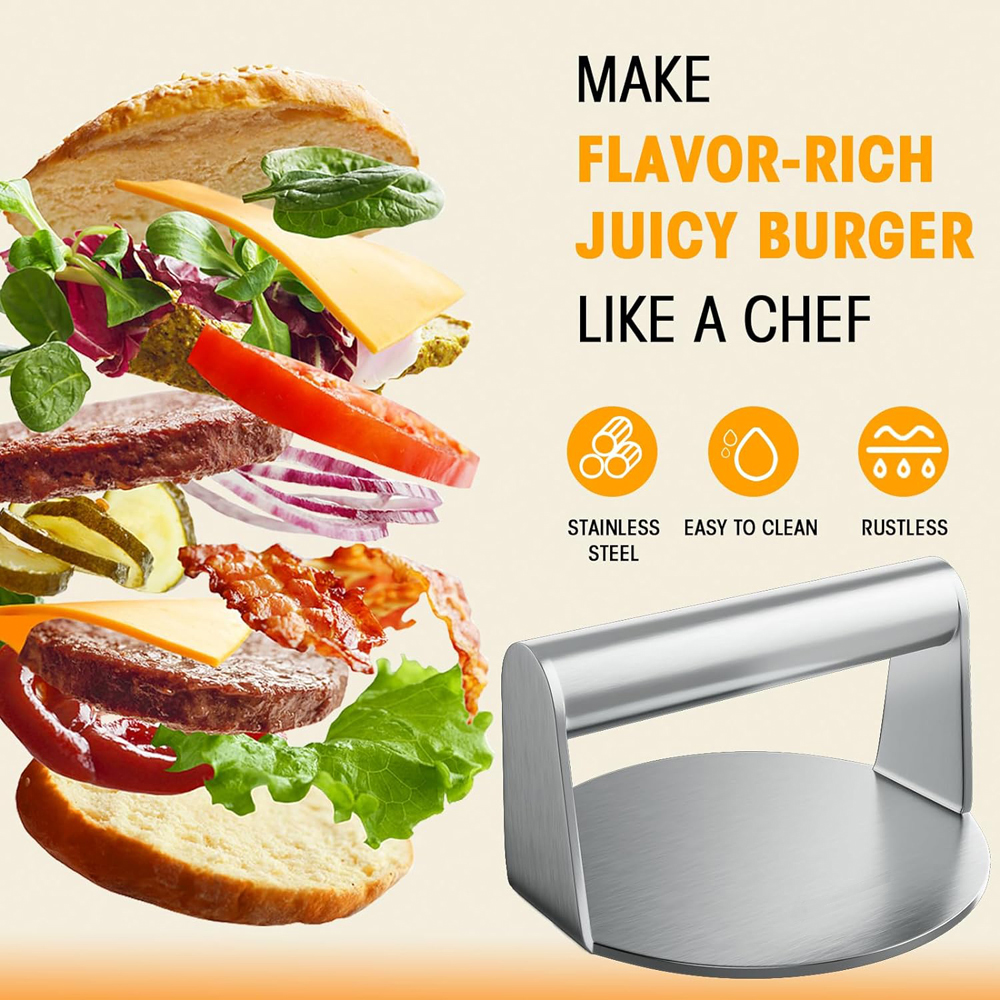 Hamburger Meat Press 430 Stain - Hot Dog Press ulasan dan harga