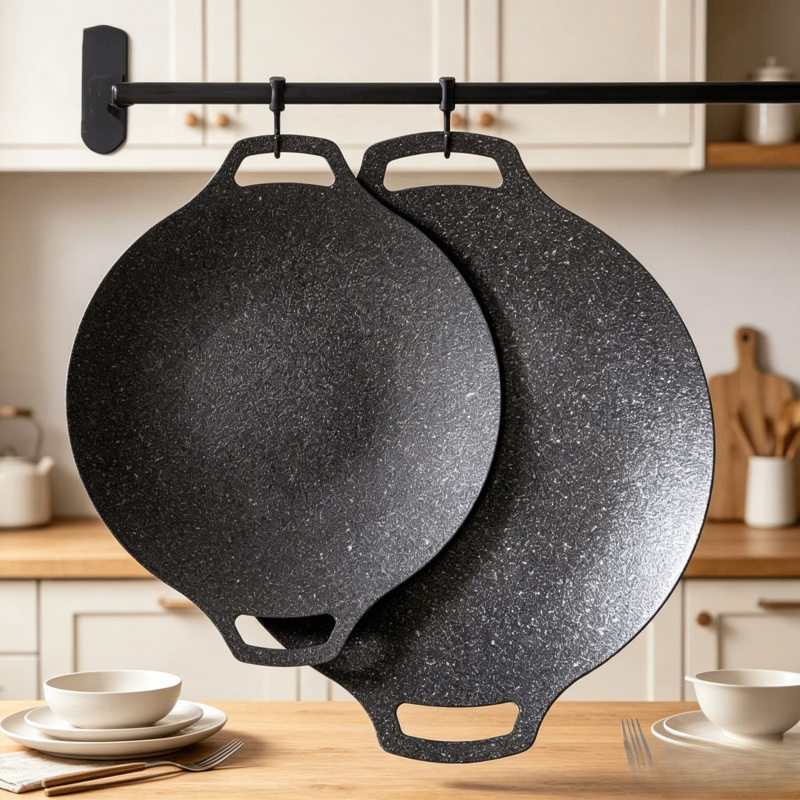 Portable Nonstick Frying Pan O - Cast Iron Corn ulasan dan harga