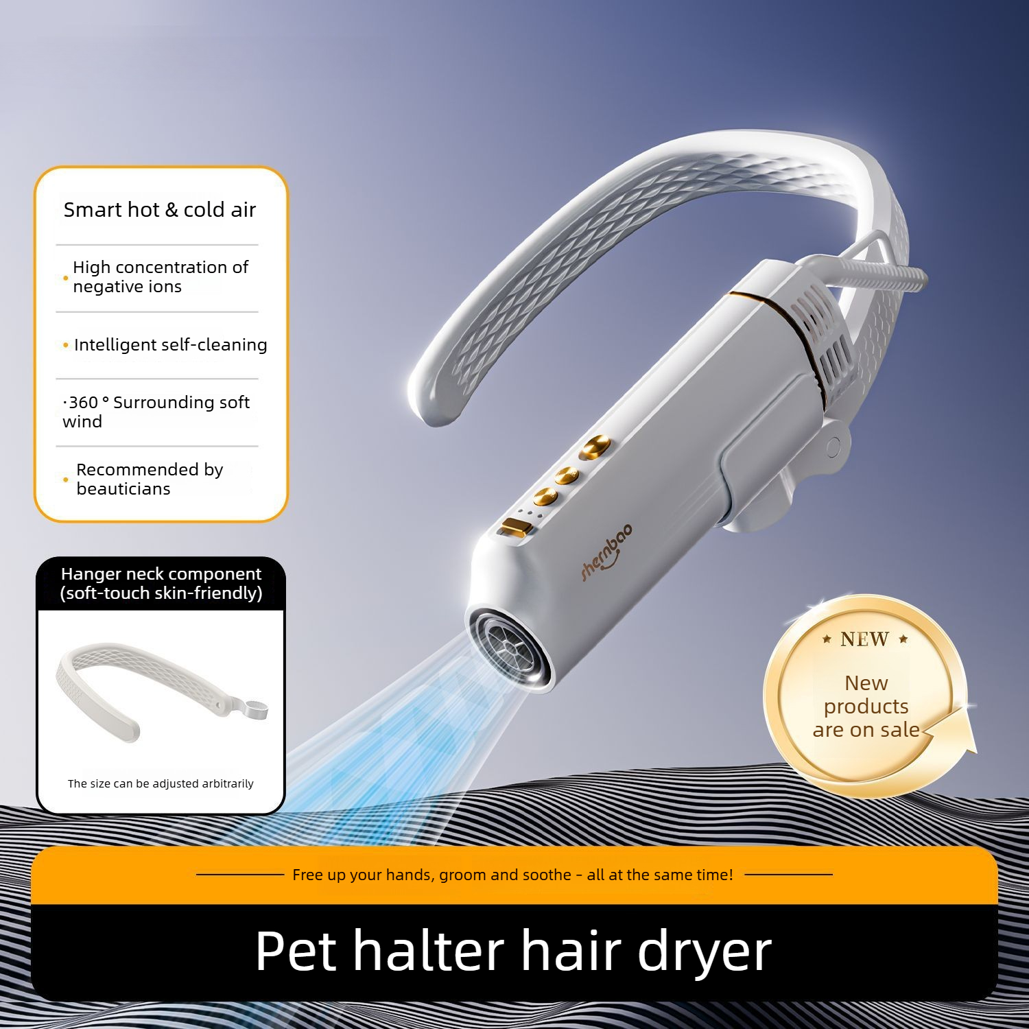 Neck Hanging Pet Hair Dryer Ne - Hot Dog Press ulasan dan harga