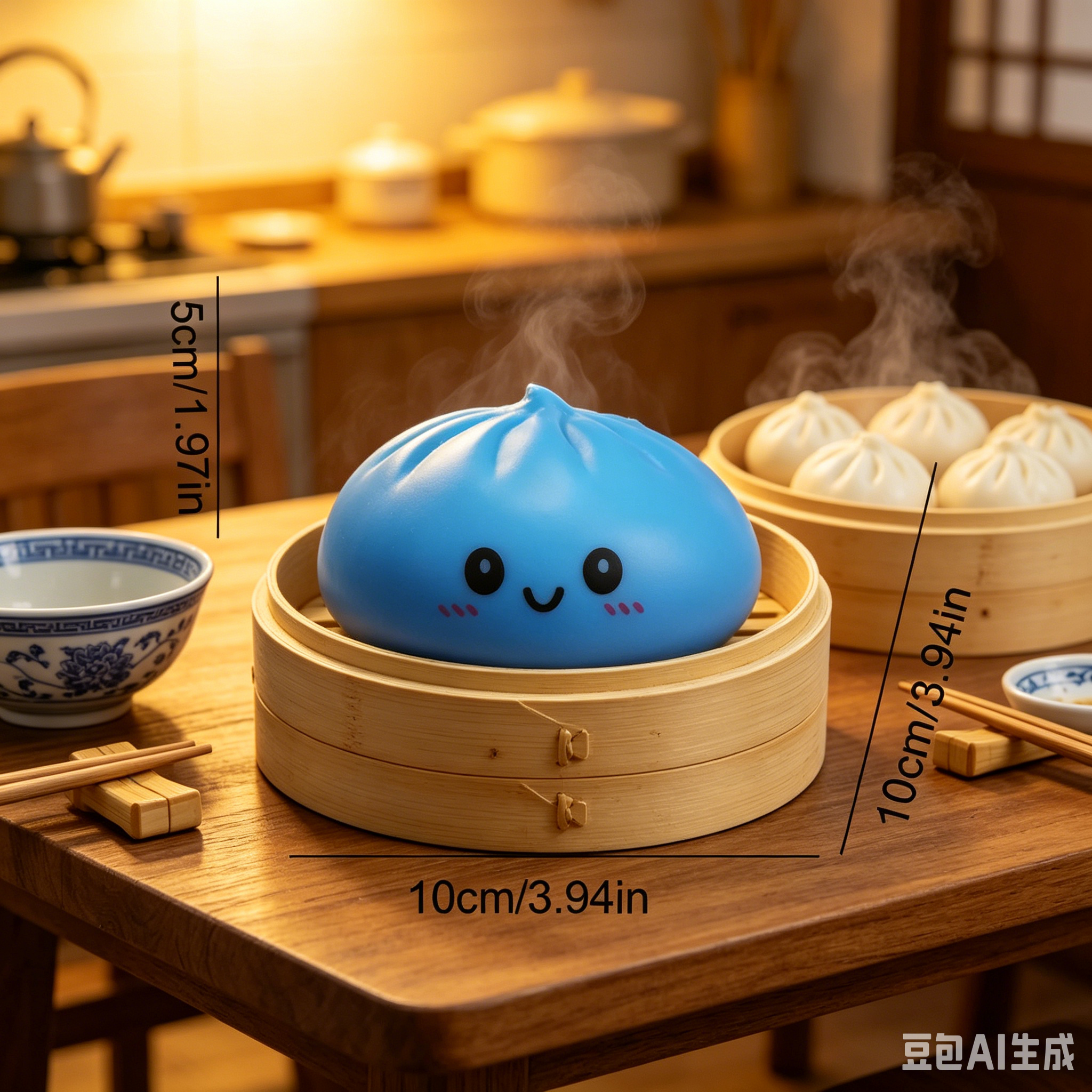 Blue Cartoon Bao Bun Slow Rebo - Bao Steamer Bamboo ulasan dan harga