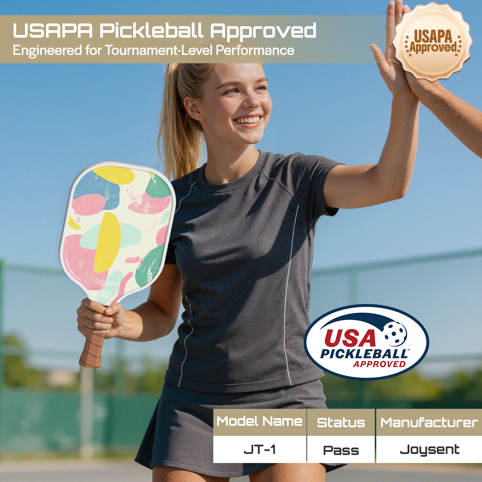 Joysent USAPA Pickleball Paddl - Crepe Pan Carbon ulasan dan harga